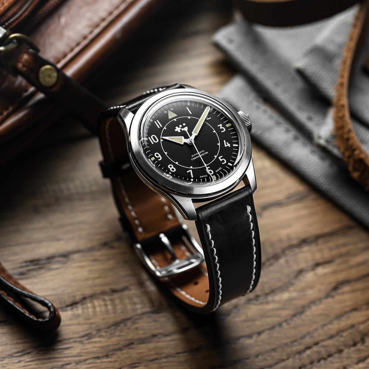 Dây đeo đồng hồ khâu tay thủ công chính hãng Horween Chromexcel® - Màu đen