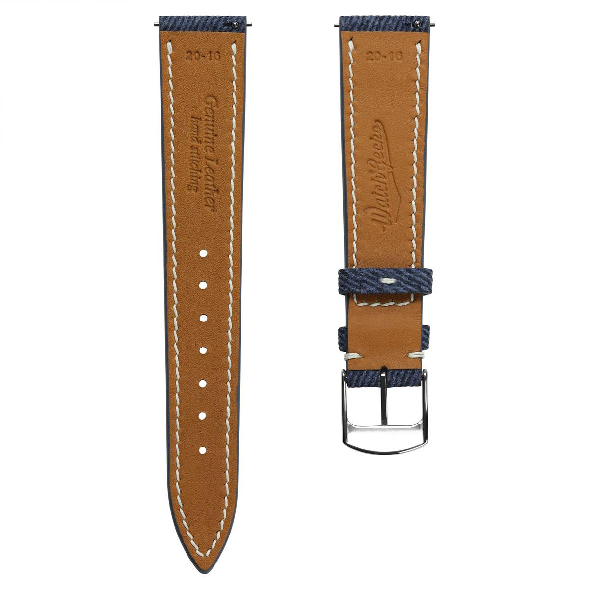 Dây đồng hồ – da thật – Xanh navy – thủ công