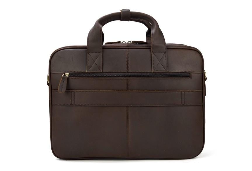 Túi đựng laptop da màu cà phê unisex 15 inch