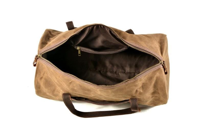 Túi du lịch nam bằng vải bố và da, túi hành lý cuối tuần nữ.