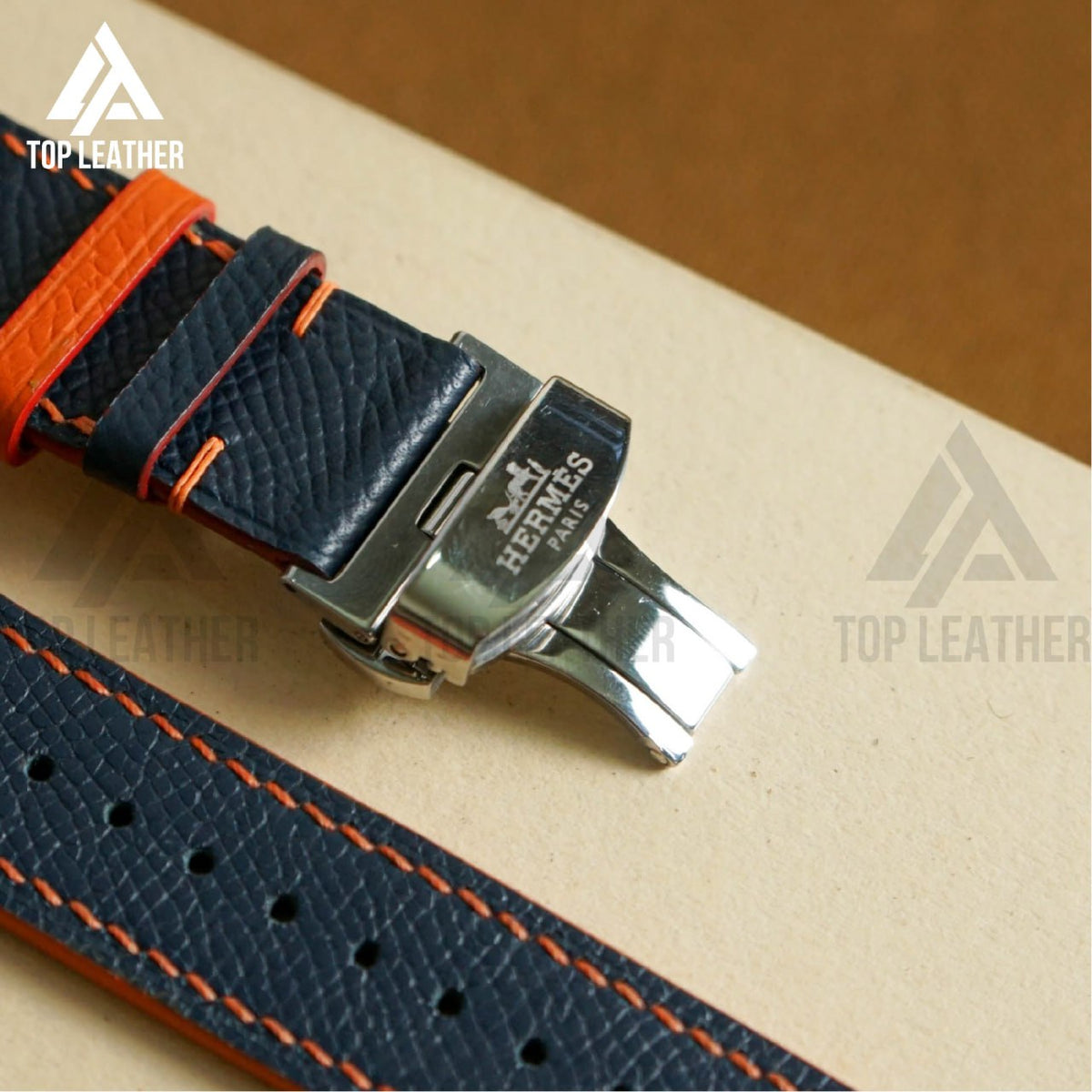 Dây đeo đồng hồ bằng da Epsom cho Apple Watch màu xanh hải quân EP 01.33