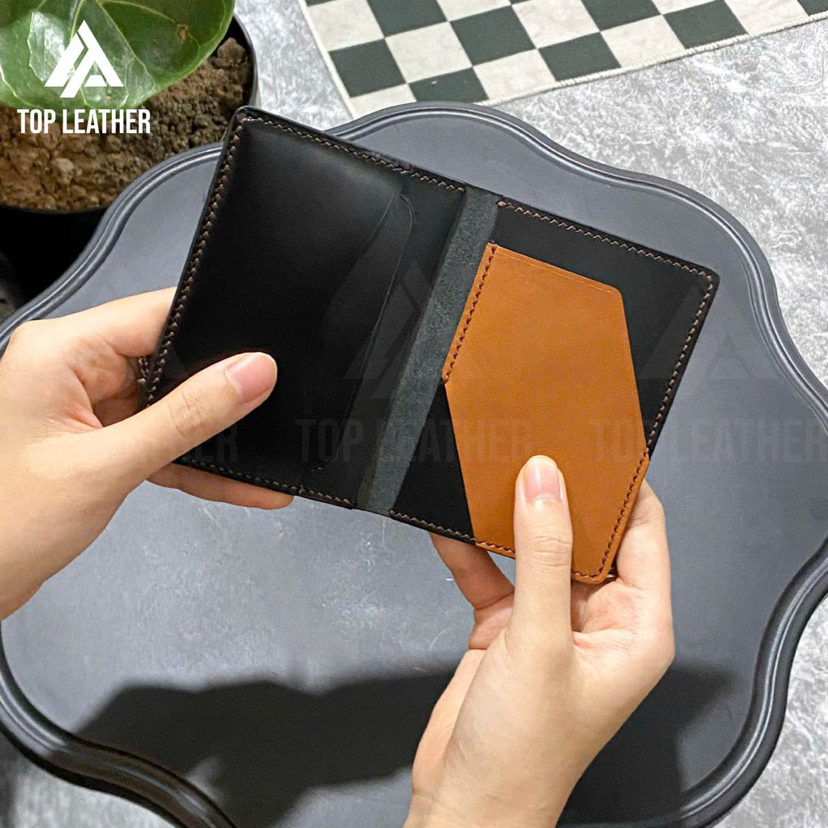 Ví đựng thẻ da tối giản, ví đựng thẻ da mỏng kiểu dáng tối giản