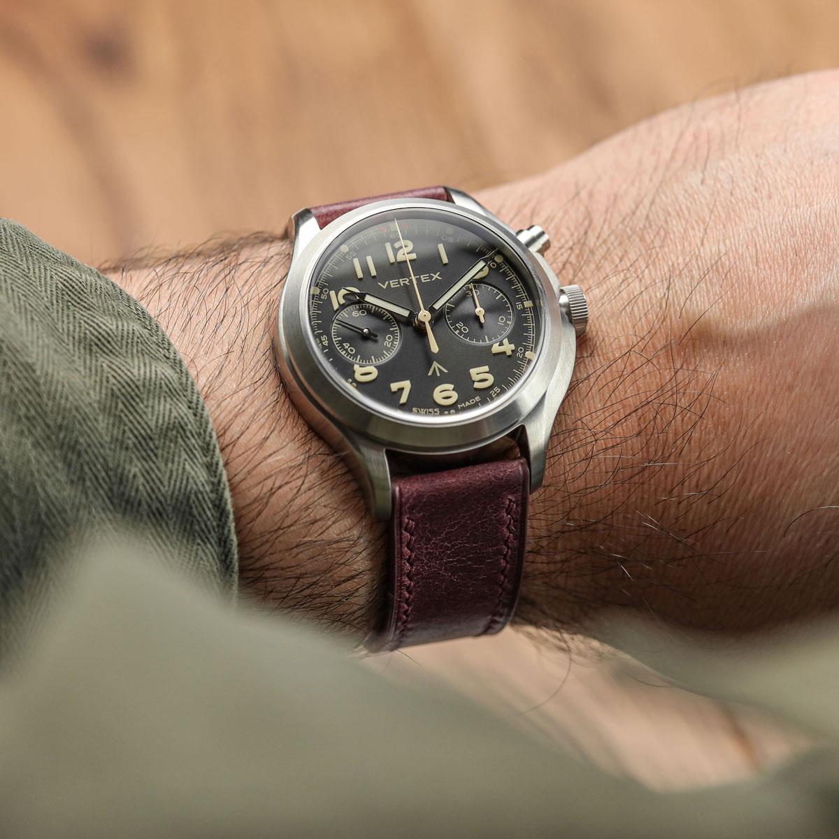 Vòng tay de Montre en Cuir Toscane Ravello Bordeaux Élégant et Confortable