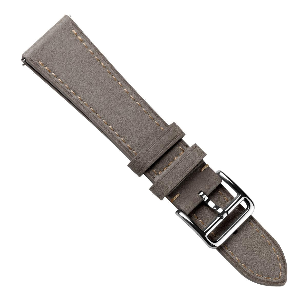 Vòng tay Montre en Cuir Plat Brixham, Gris Pastel Élégant
