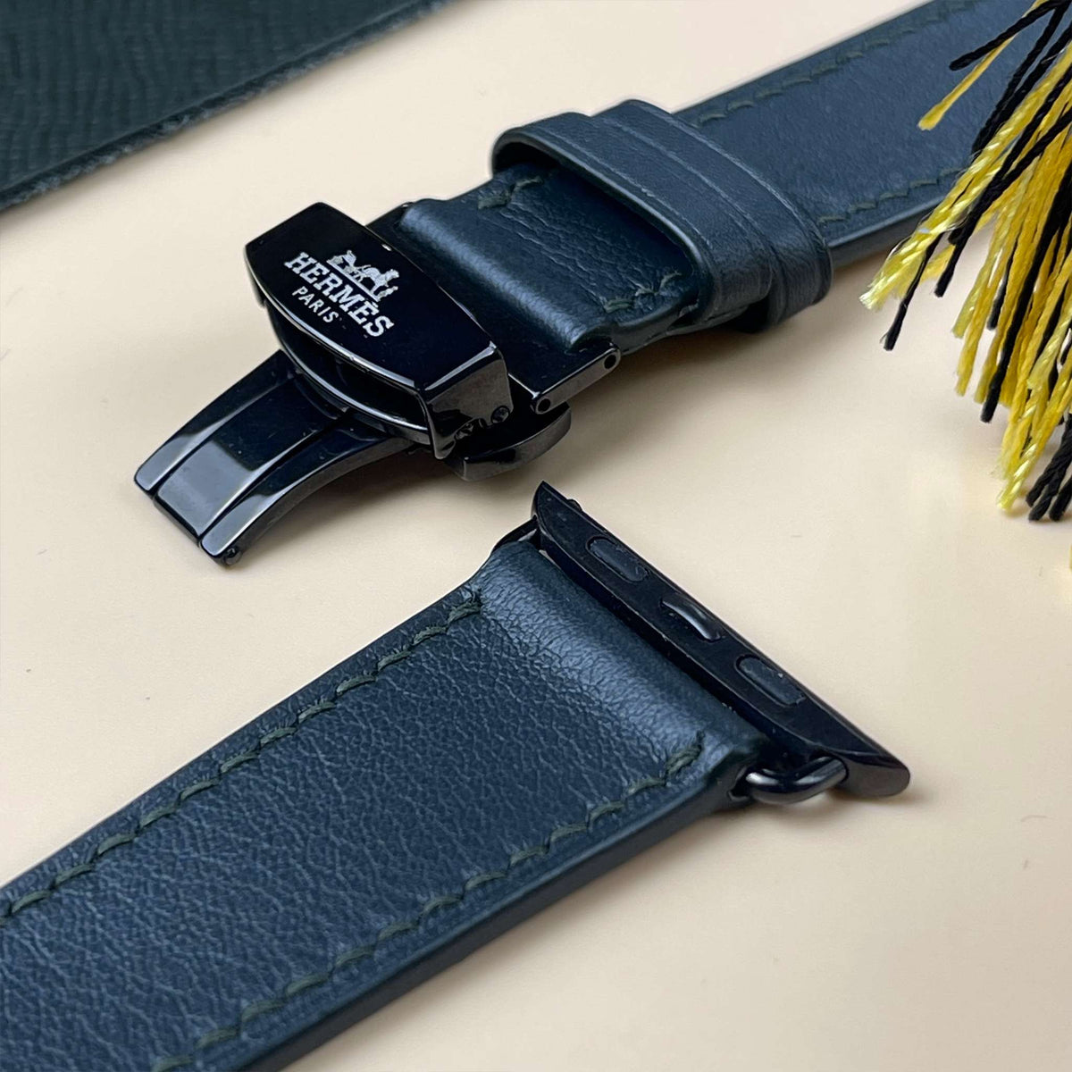 Dây đeo đồng hồ Swift bằng da dành cho Apple Watch và đồng hồ cơ - Màu xanh rêu SW2212