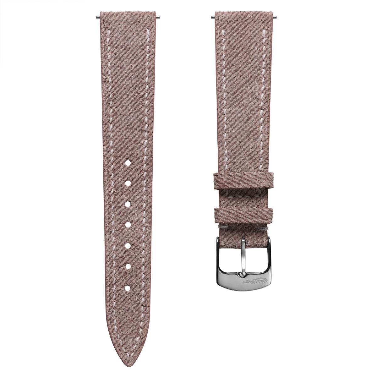 Arbor Handgenähte Denim-Design Echtes Leder Uhrenarmband - Quartz Rosa
