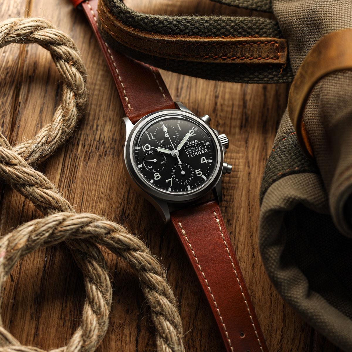 Băng tay aus echtem Leder für Brixham Flachuhr – zeitlos thanh lịch trong klassischem karamellbraun