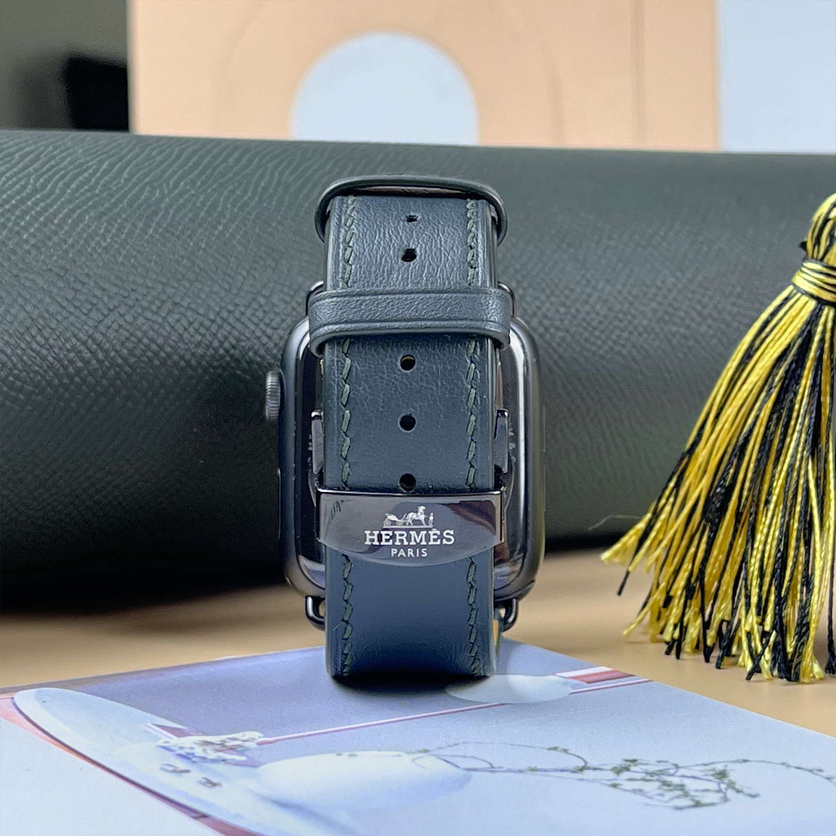Dây đeo đồng hồ Swift bằng da dành cho Apple Watch và đồng hồ cơ - Màu xanh rêu SW2212