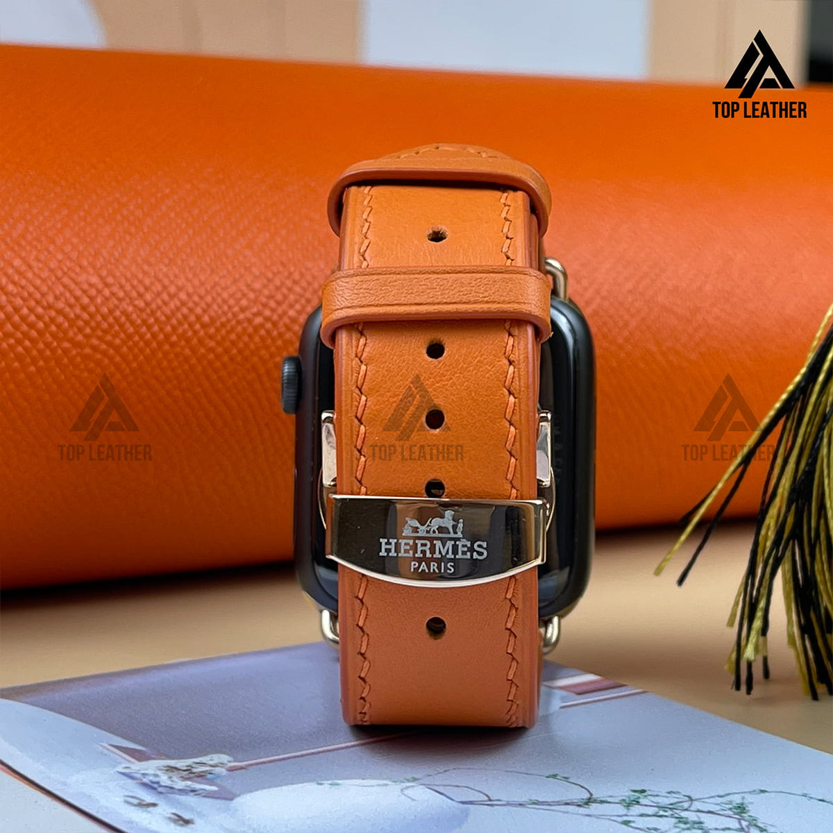 Dây đeo đồng hồ Swift bằng da dành cho Apple Watch, đồng hồ cơ SW2203