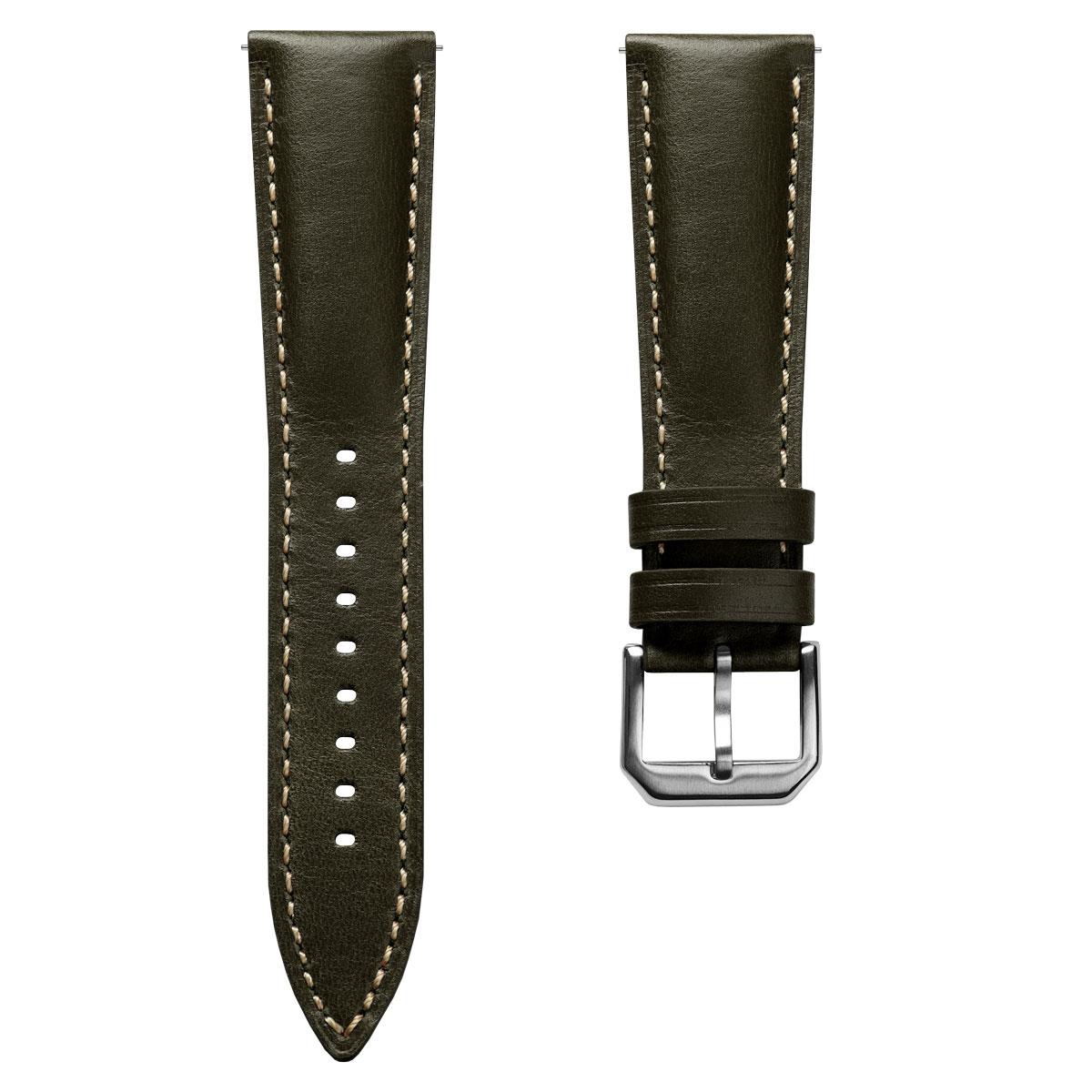 Sangle de Montre en Cuir Véritable Pailleté Tenby với Belle Patine Verte Classique