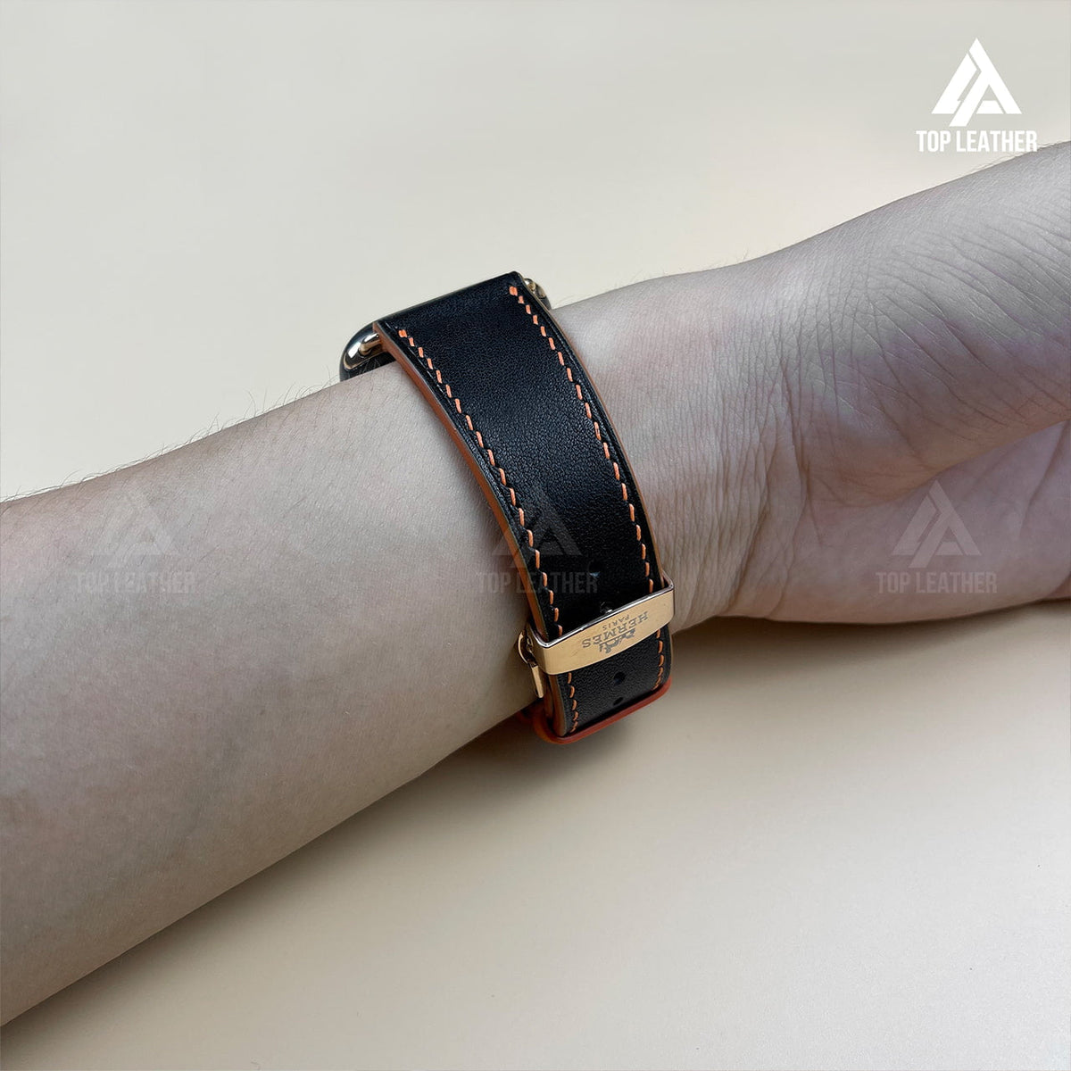 Dây đeo đồng hồ Swift bằng da dành cho Apple Watch và đồng hồ cơ - Màu xanh rêu SW2212
