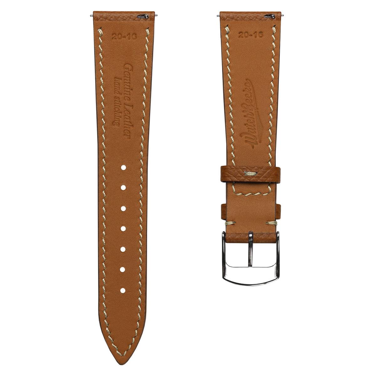 Dây đồng hồ – da Epsom – Nâu vàng – thủ công