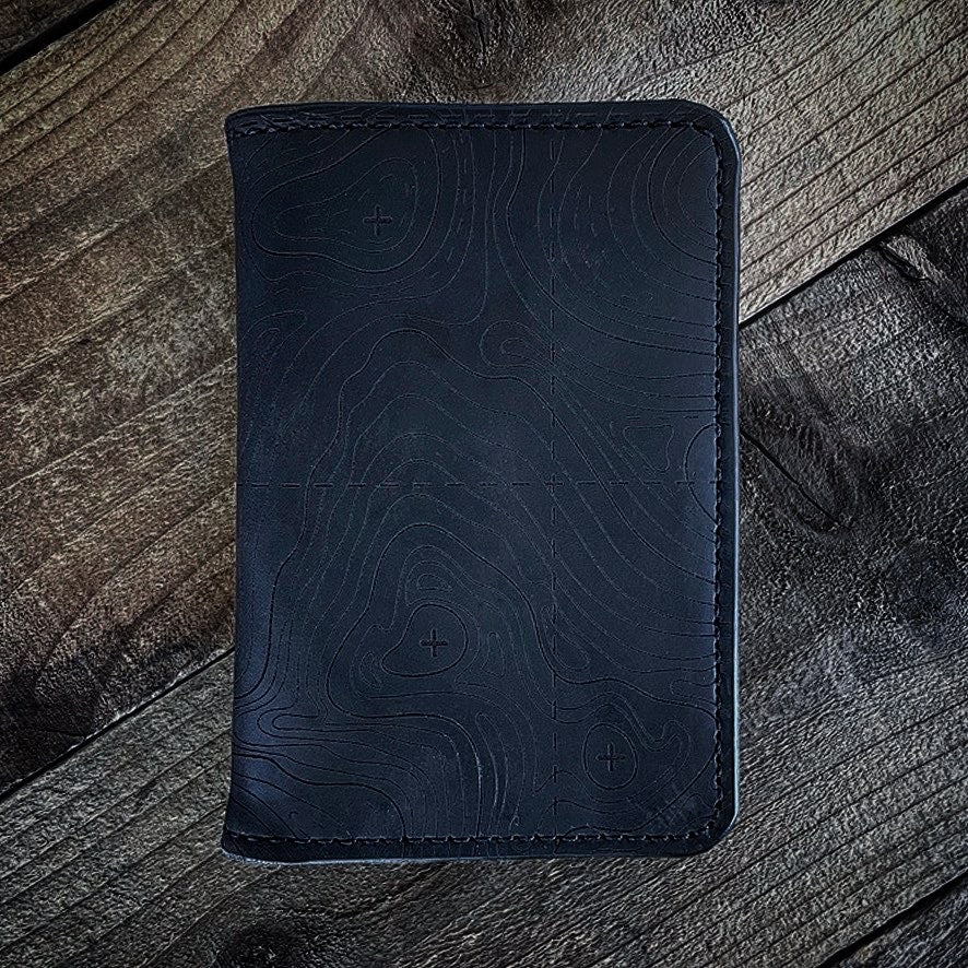 Bìa da đựng sổ tay bản đồ địa hình - BLACK CRAZYHORSE