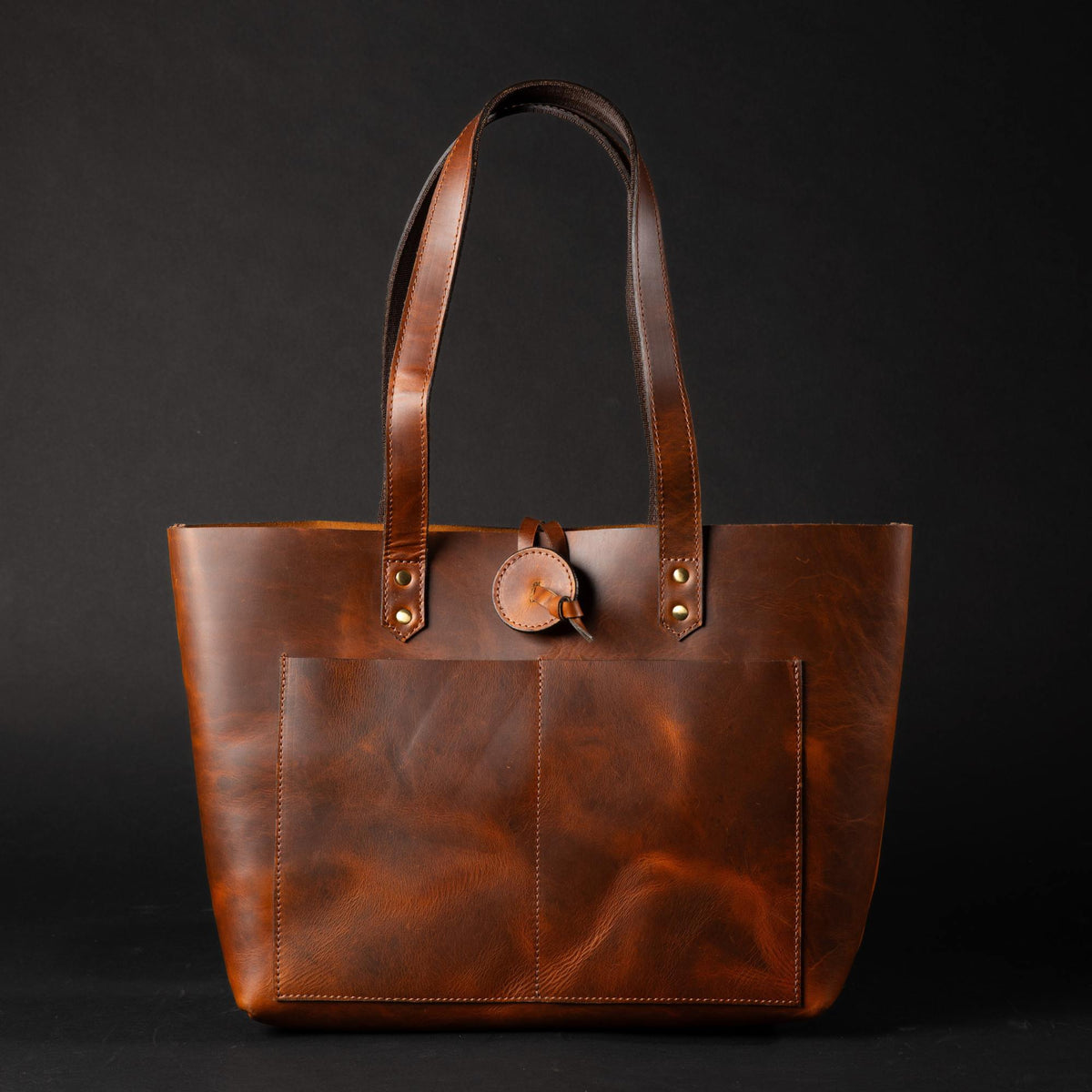 Túi xách Tolredo - Da màu nâu cognac với khóa da