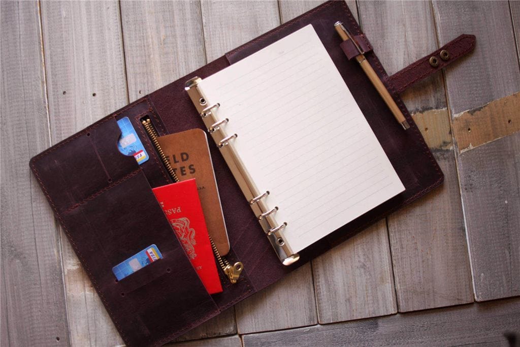 Sổ tay lập kế hoạch bằng da giả cổ, sổ Bullet Journal