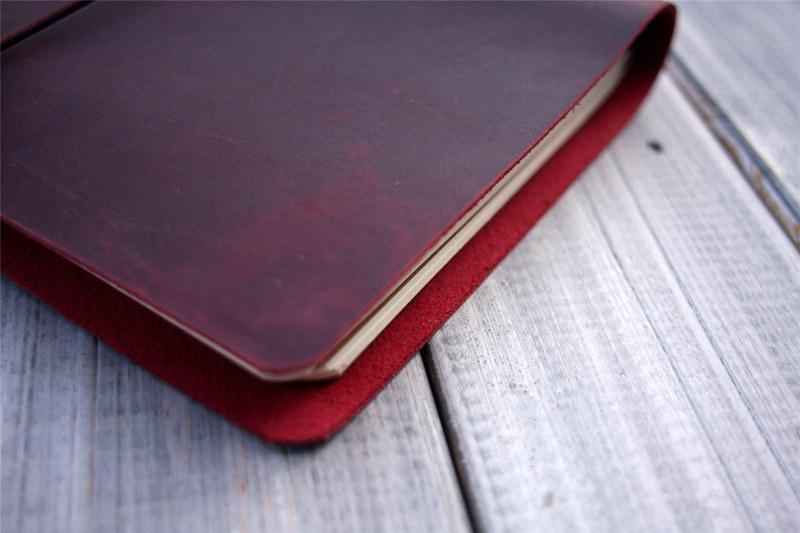Sổ bìa da – cho A5 – Đỏ burgundy – cá nhân hóa
