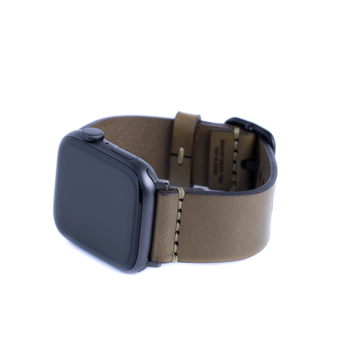 Dây đeo Apple Watch đơn giản bằng da - Màu ô liu