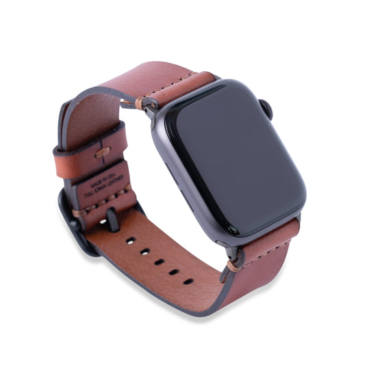 Dây đeo Apple Watch bằng da đơn giản - Màu nâu trung bình