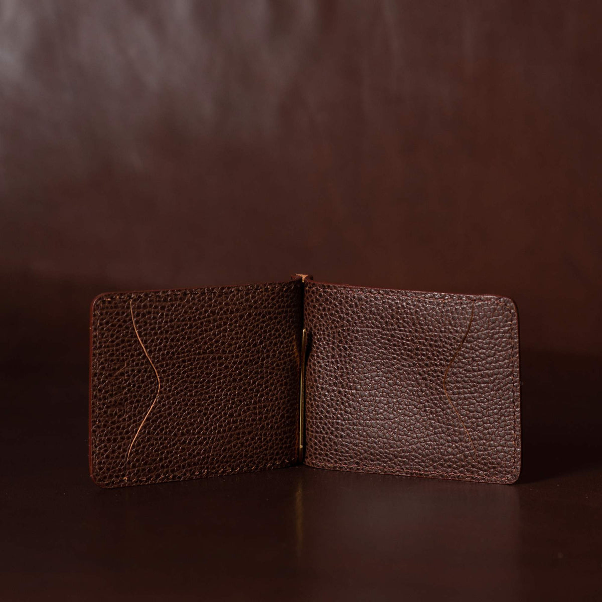 Ví Pinnacle - Ví kẹp tiền mỏng màu Cognac bằng da vân sần