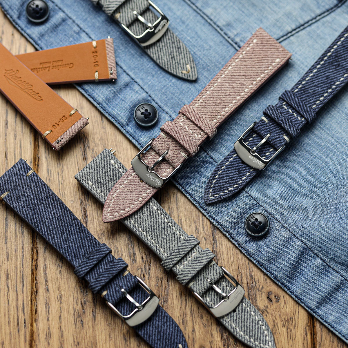 Dây đồng hồ – da thật – Xanh navy – thủ công