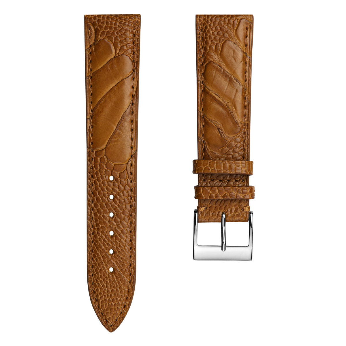 Dây đồng hồ – da đà điểu – Nâu cognac – thủ công