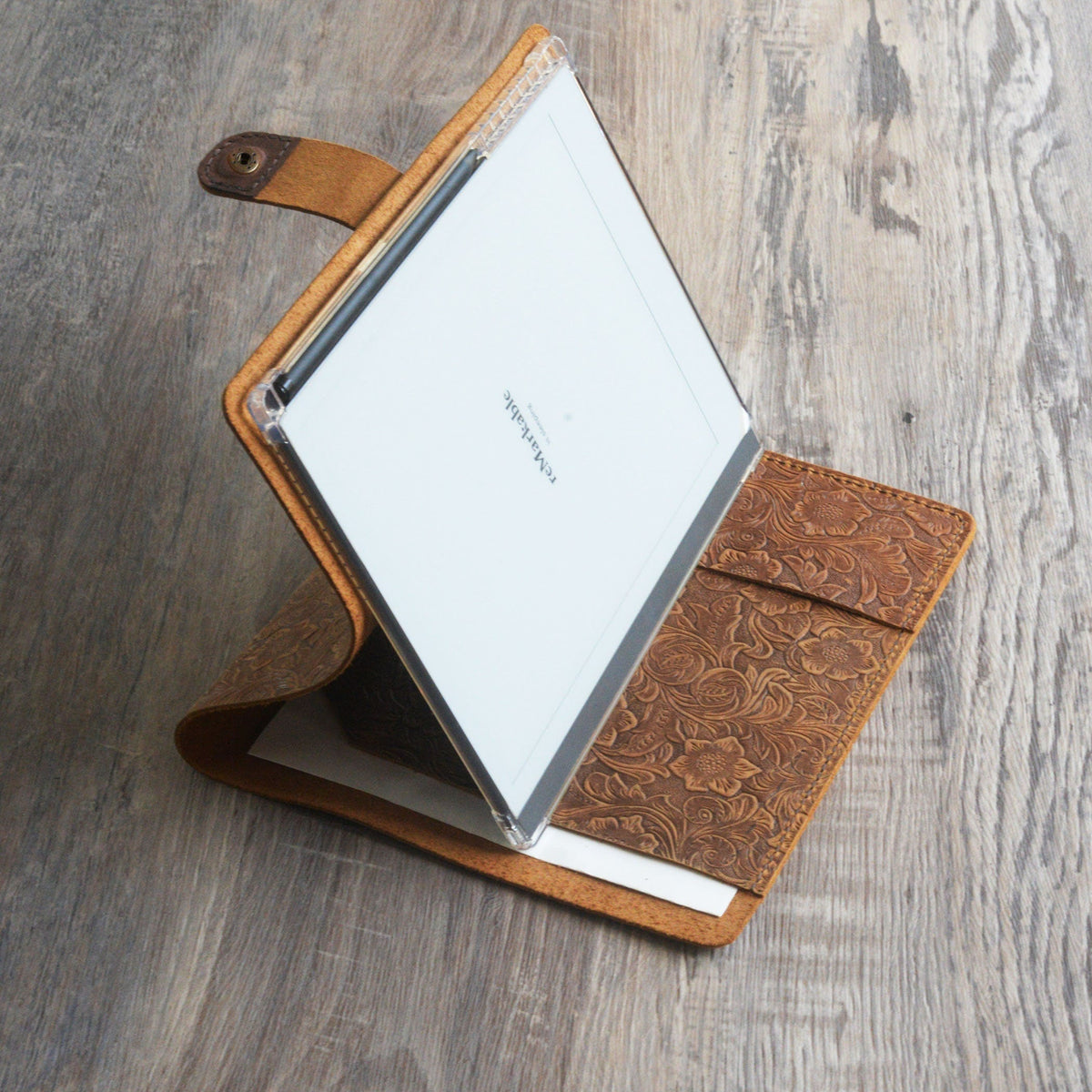 Folio en cuero cá nhân hóa cho máy tính bảng reMarkable - Cuero trabajado a mano - Modelo 607