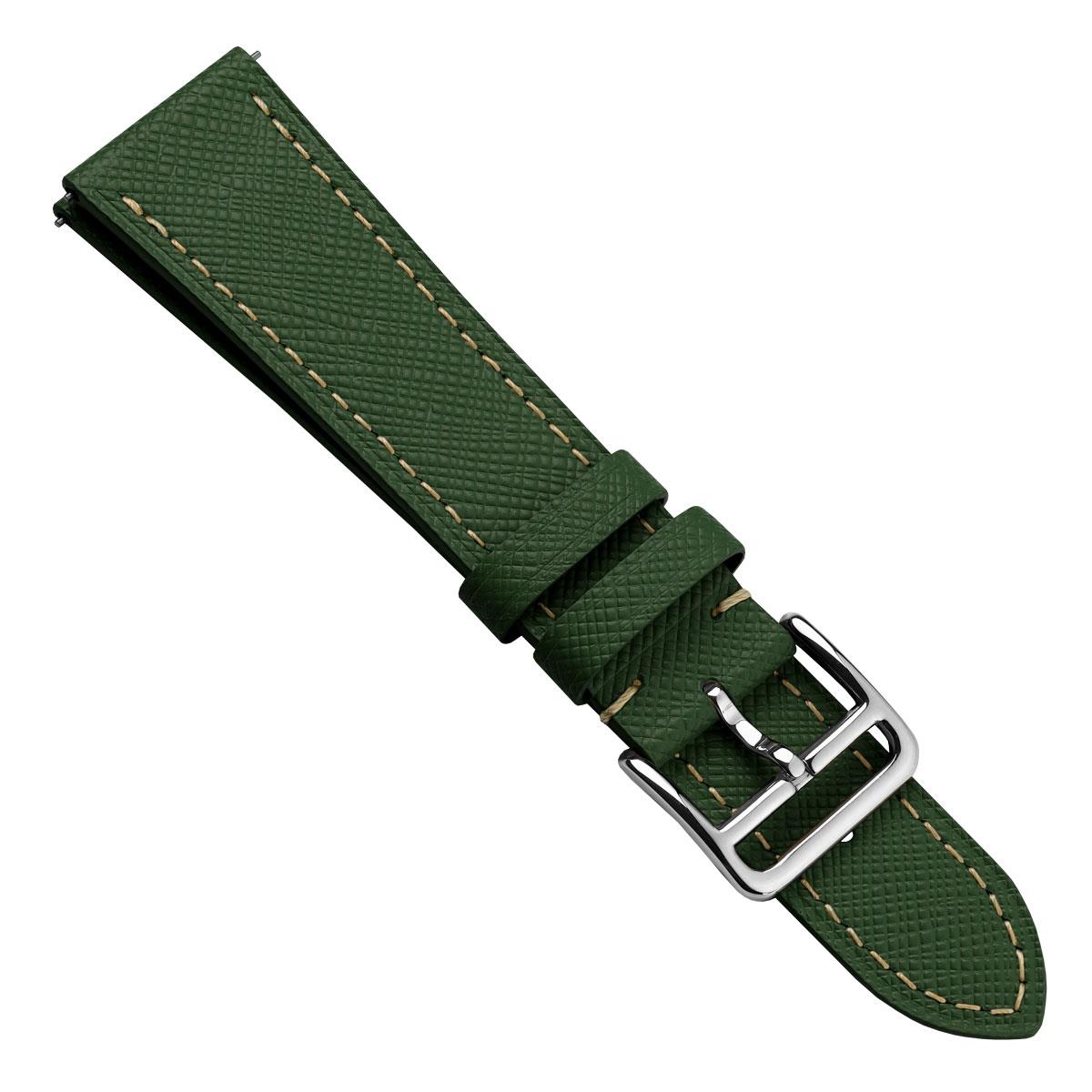Dây đồng hồ – da Saffiano – Xanh lá