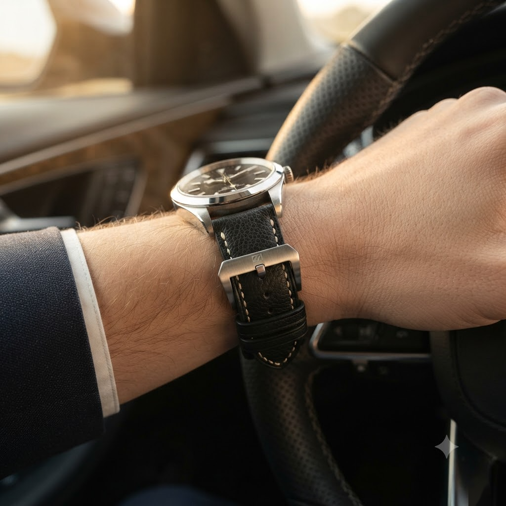 Alran Sully Jet Black — Cream Contrast Stitch — Luxury Car Steering