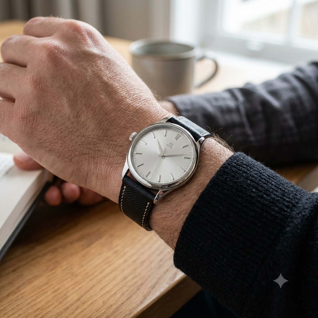Epsom Sandline — D · Jet Black — Ergonomic On-Wrist Fit