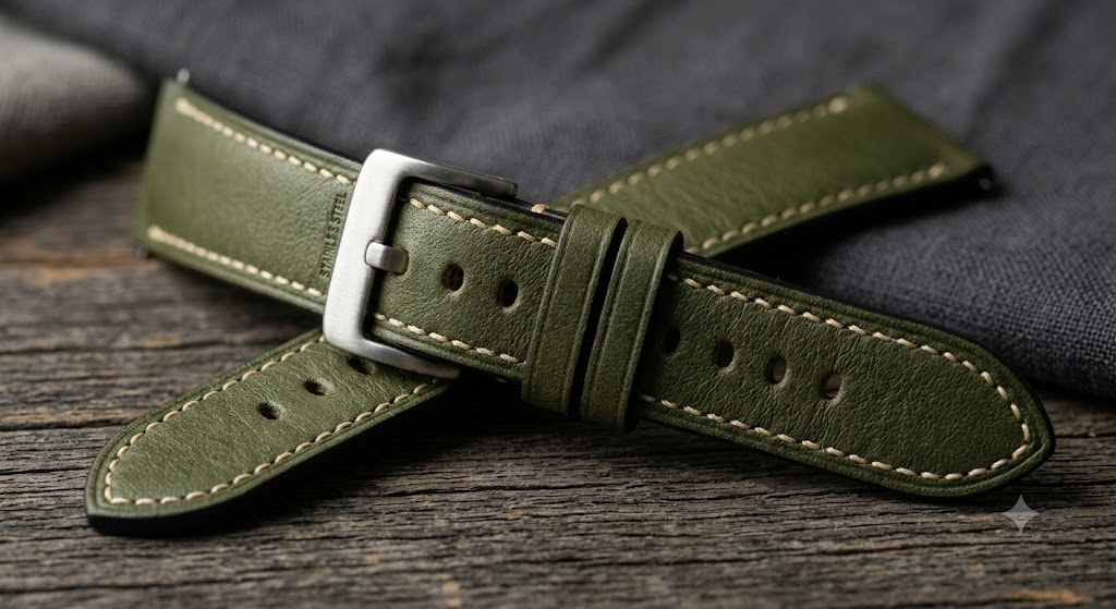 Nappa Moss Green Cream Contrast — Macro Stitch & Grain