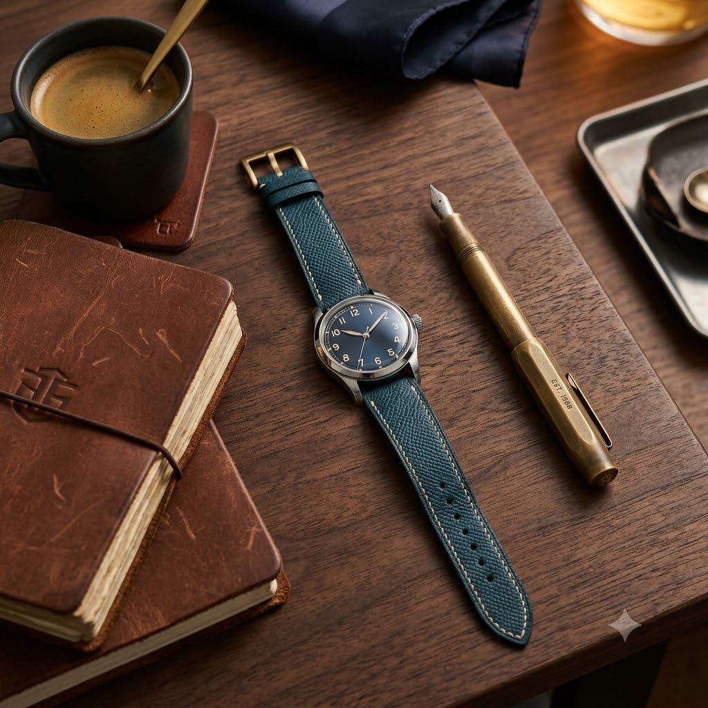 Epsom Ivory Contrast — A · Midnight Teal / Blue-Green — Curated Desk EDC