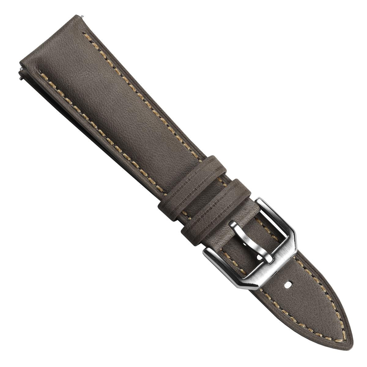 Vòng tay en cuir véritable rembourré Whitby - Gris foncé pastel