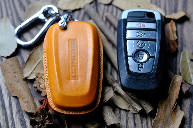 Bao da đựng chìa khóa xe Ford Bronco, hộp đựng chìa khóa Ford Bronco, móc khóa Bronco, quà tặng cho nam giới, quà tặng Ngày của Cha