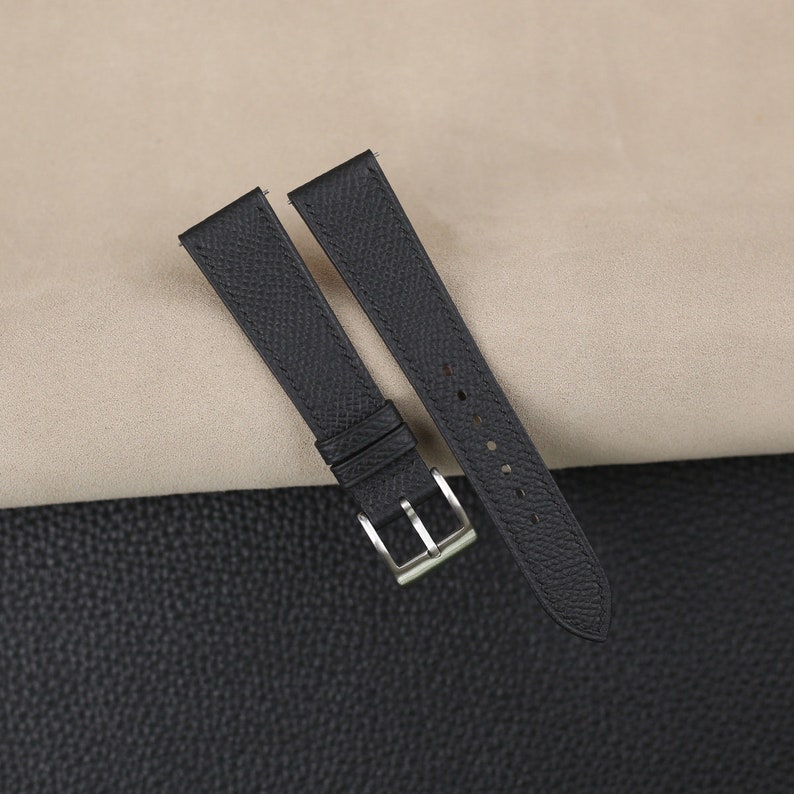 Dây đồng hồ – da Epsom – Đen – cá nhân hóa, thủ công