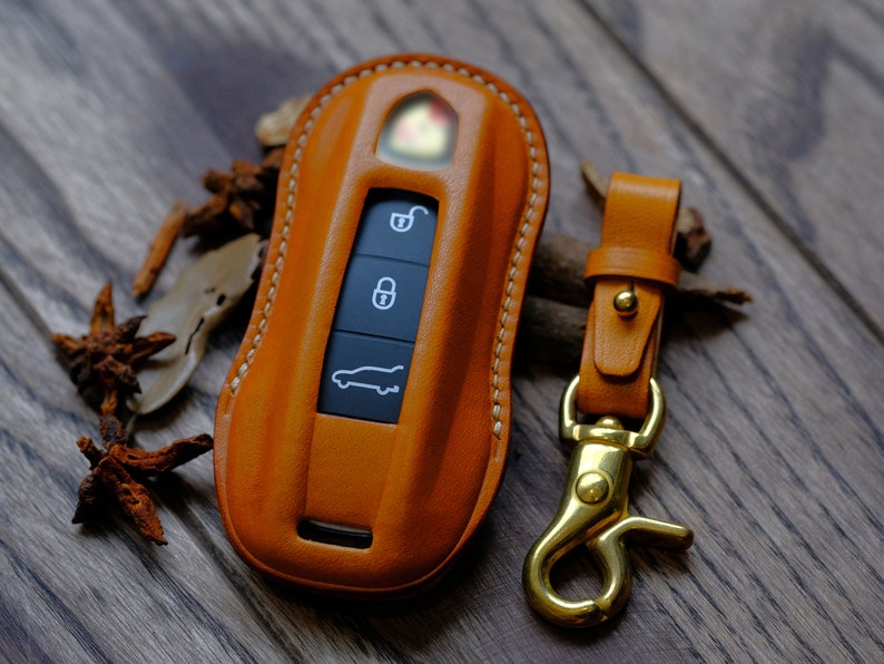 Bao da bảo vệ cá nhân hóa cho chìa khóa điều khiển từ xa không cần chìa khóa, dùng cho Porsche 718 911 Cayenne Macan Taycan ...