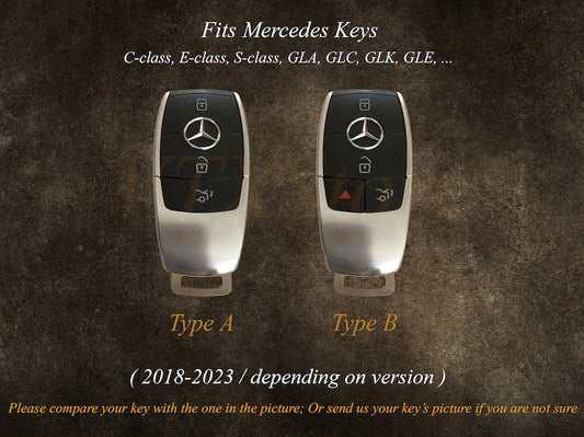 Vỏ bảo vệ chìa khóa Mercedes, bao da cho xe Mercedes Benz CESG Class GLC GLK W177 W205 W213 W222 X167 AMG, vỏ chìa khóa điều khiển từ xa Mercedes.