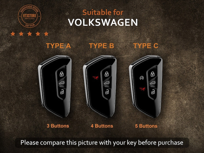 Bao da chìa khóa ô tô – cho Volkswagen VW – thủ công