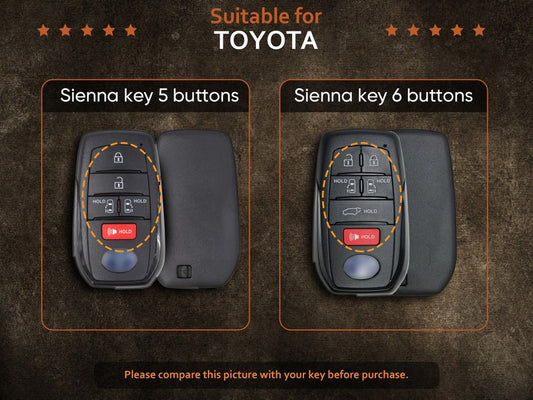 Bao da chìa khóa ô tô – da thuộc thảo mộc – cho Toyota