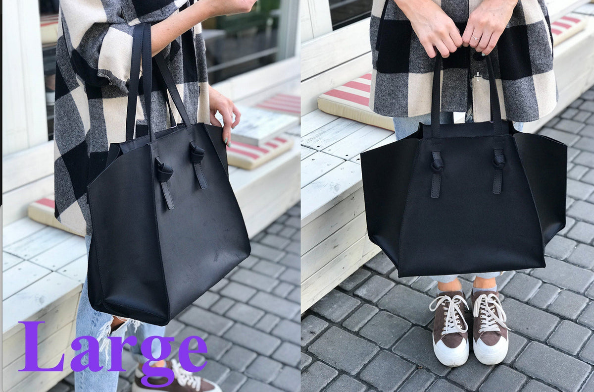 Túi tote da – da bê – Đen