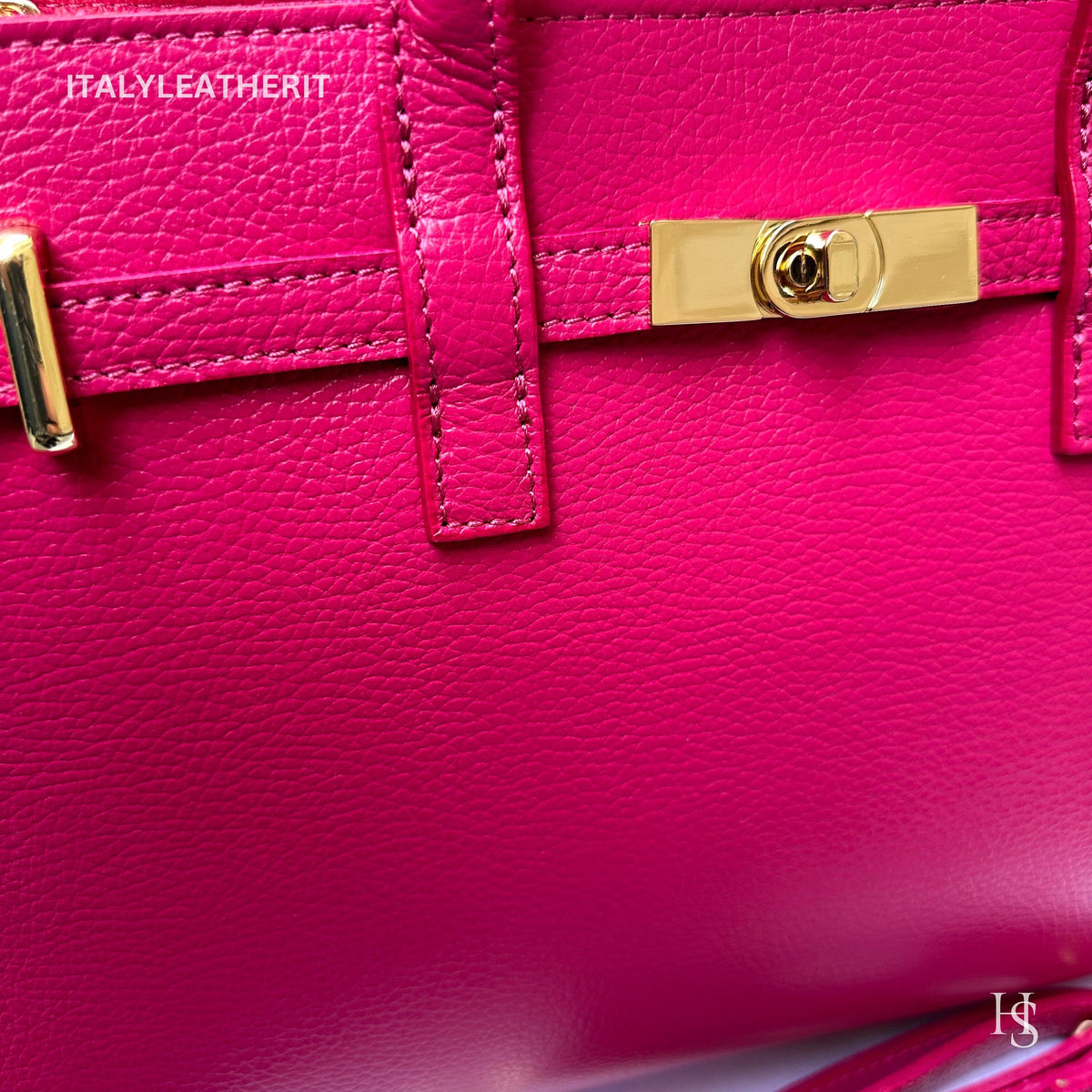 Túi tote da – dành cho nữ – Hồng fuchsia – thủ công