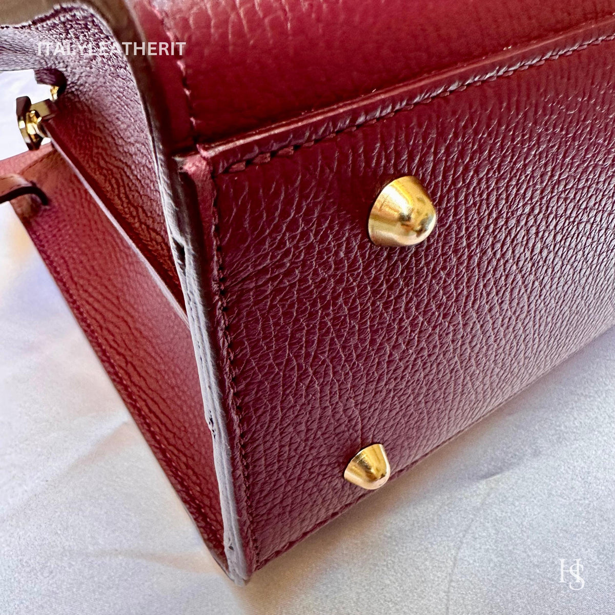 Túi tote da – dành cho nữ – Đỏ burgundy – thủ công