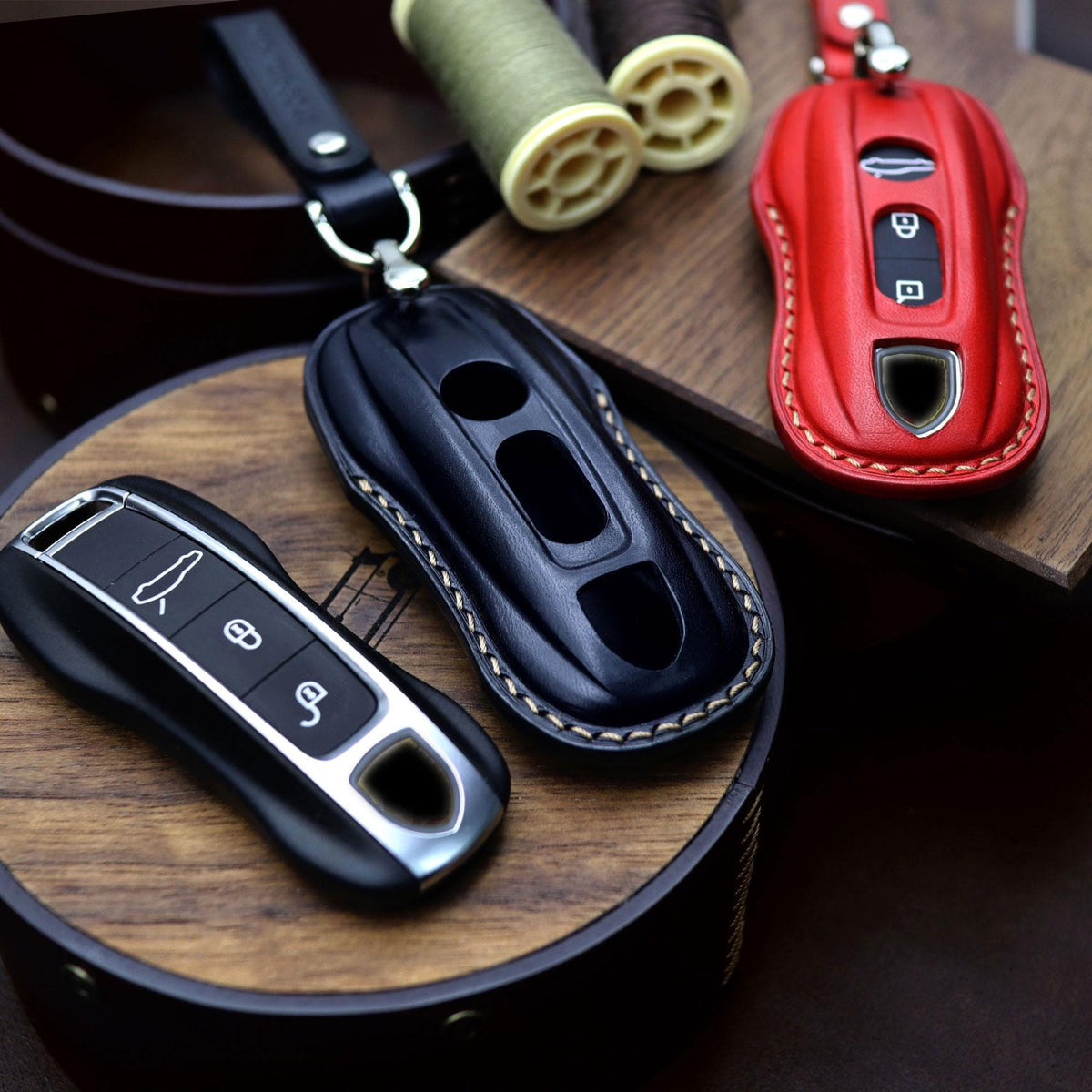 Bao da chìa khóa ô tô – cho Porsche – thủ công
