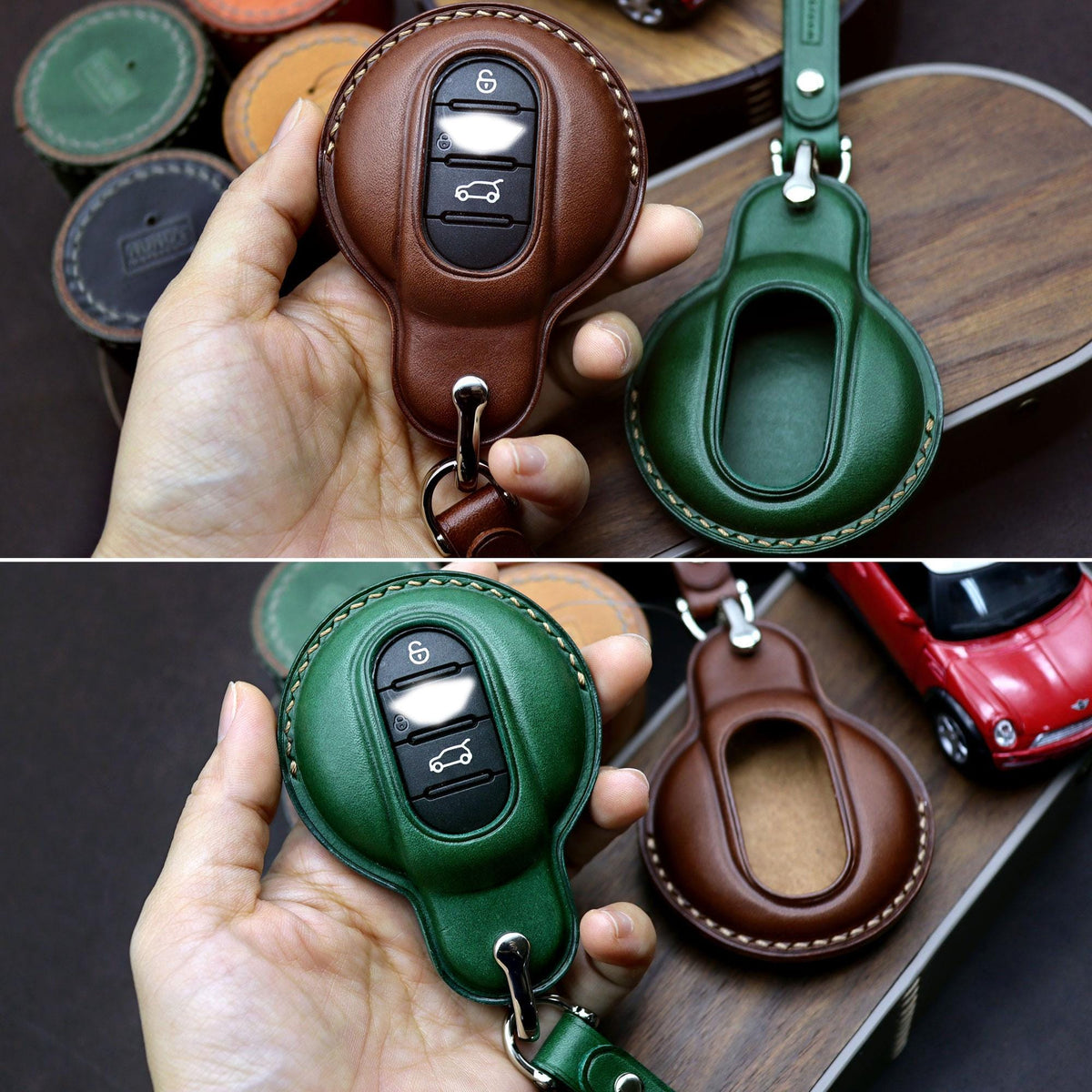 Bao da chìa khóa ô tô – da Buttero – cho Mini Cooper – thủ công