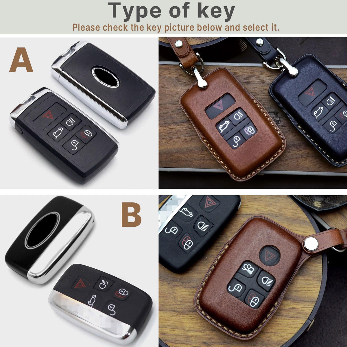 Bao da chìa khóa ô tô – cho Land Rover – thủ công