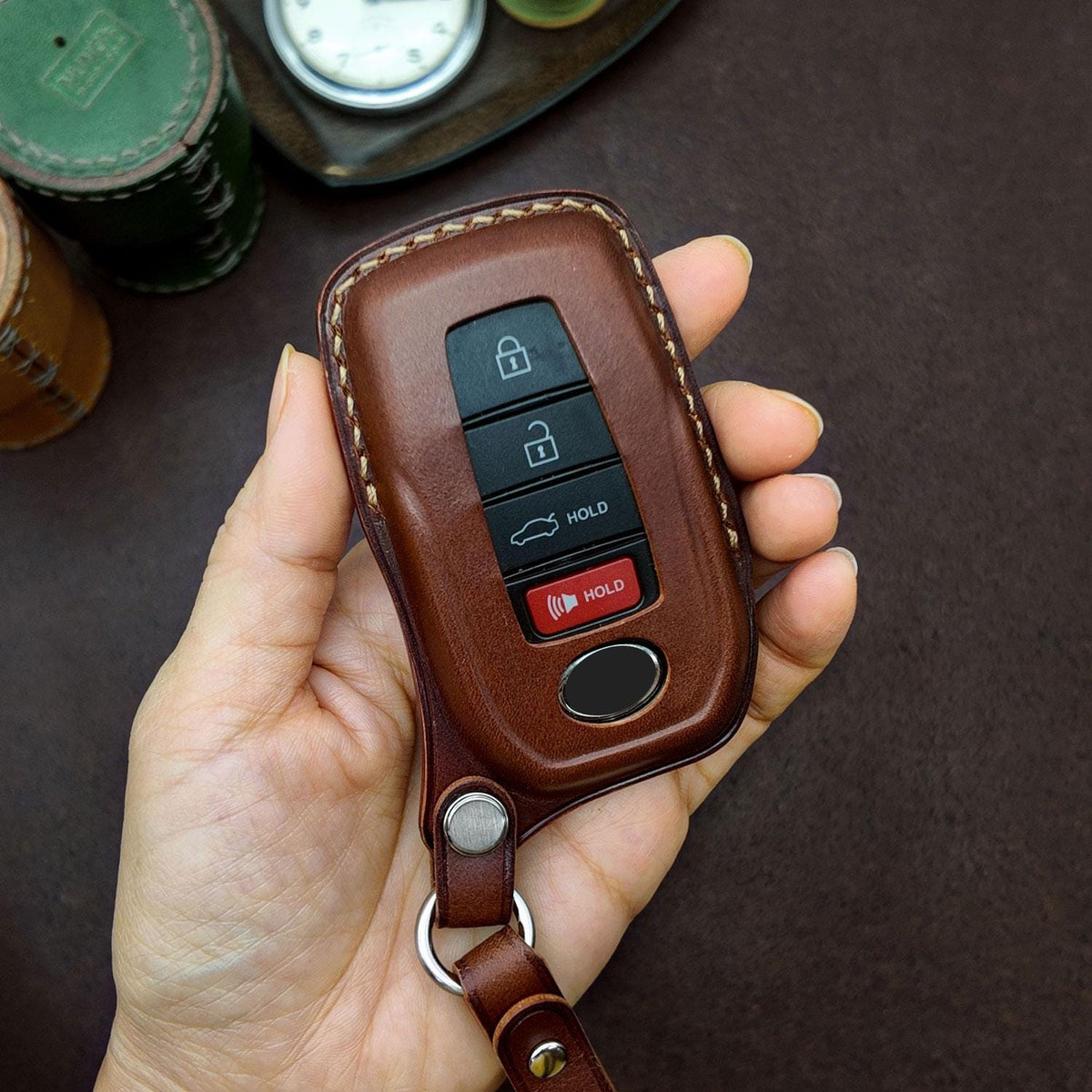 Bao da chìa khóa ô tô – cho Toyota – thủ công