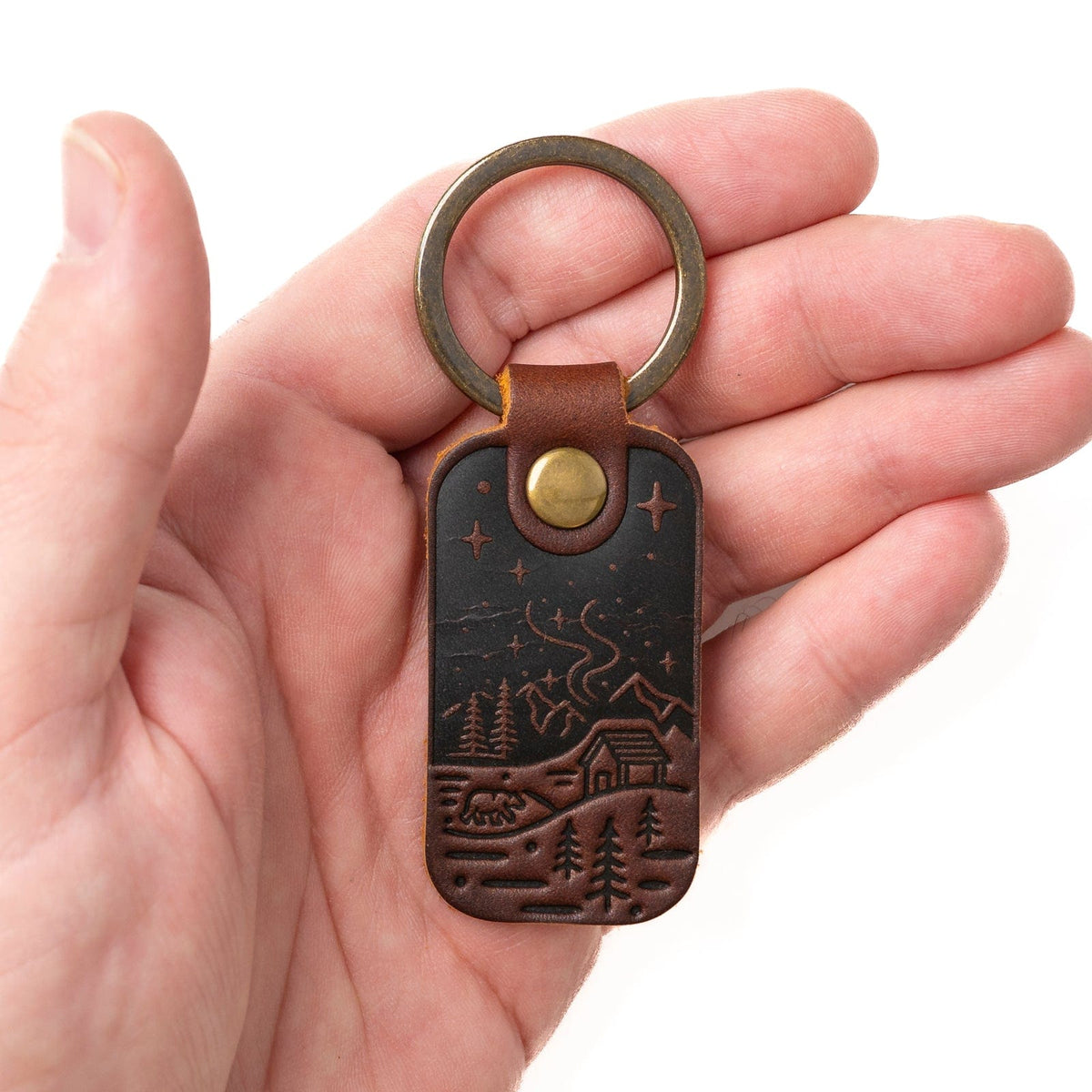 Móc khóa da – Nâu cổ điển