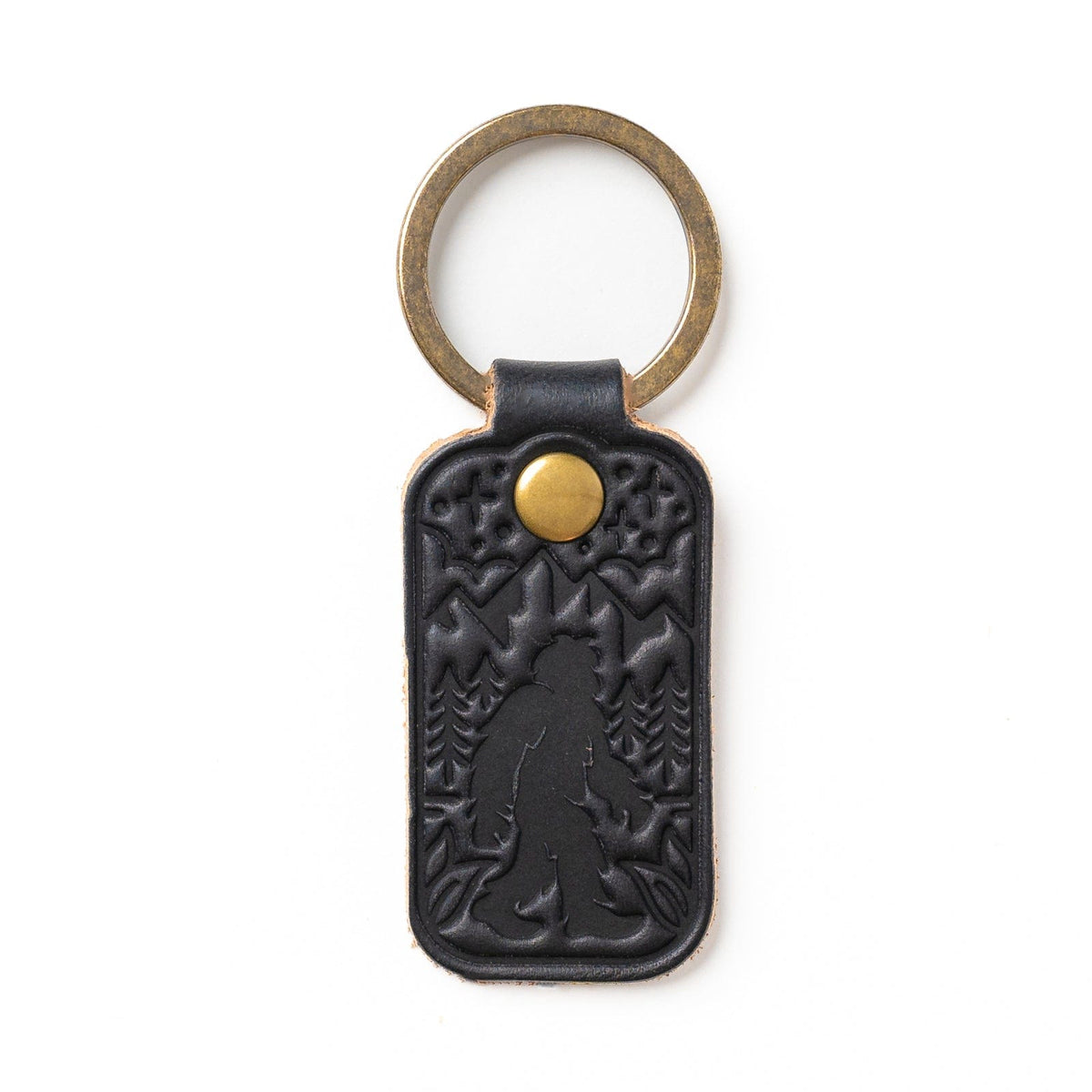 Móc khóa hình Sasquatch bằng da - Màu đen