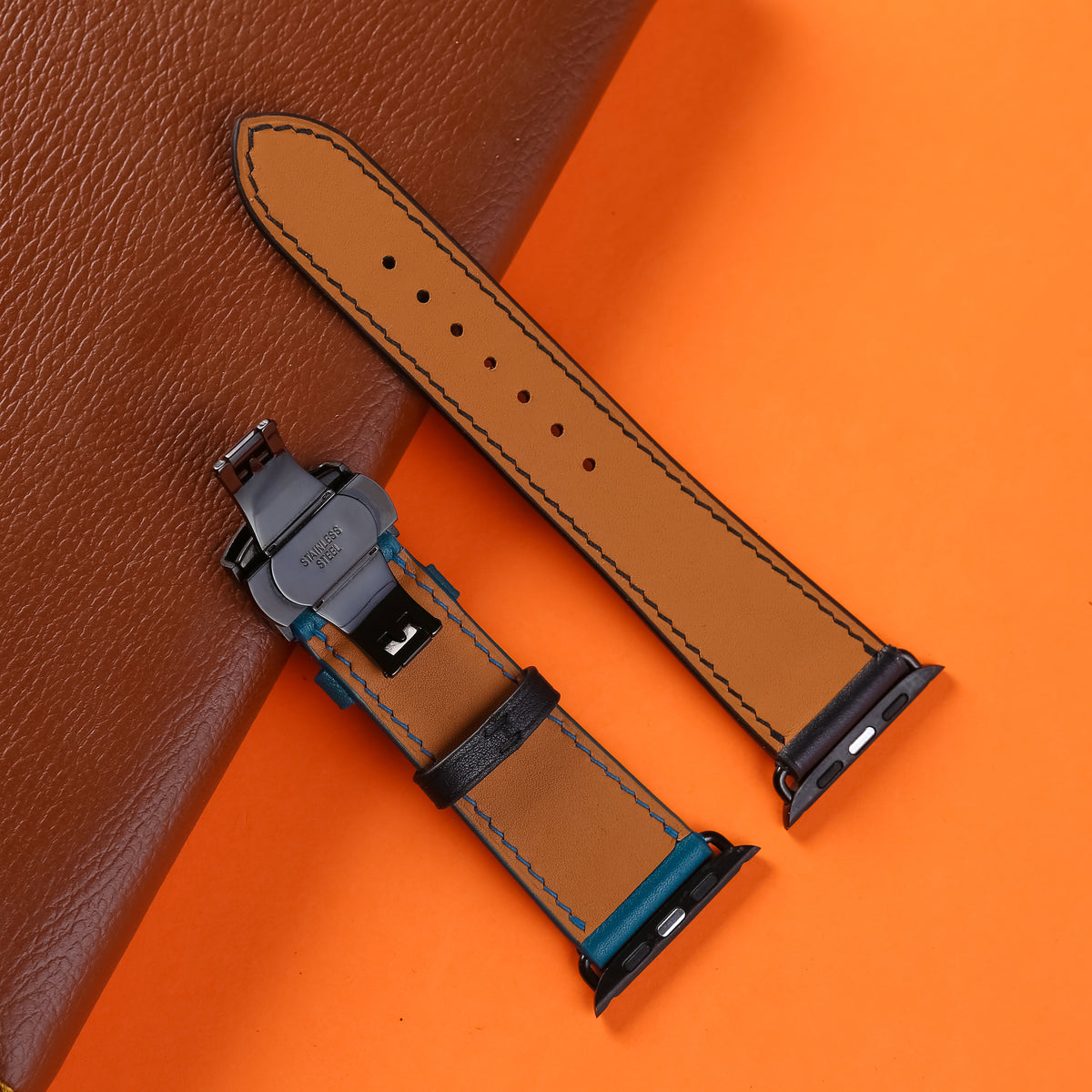 Dây đeo đồng hồ Swift bằng da dành cho Apple Watch và đồng hồ cơ.