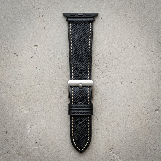 Dây Da Epsom Apple Watch Chỉ Kem Executive — 01 Hero Flatlay Studio 90°