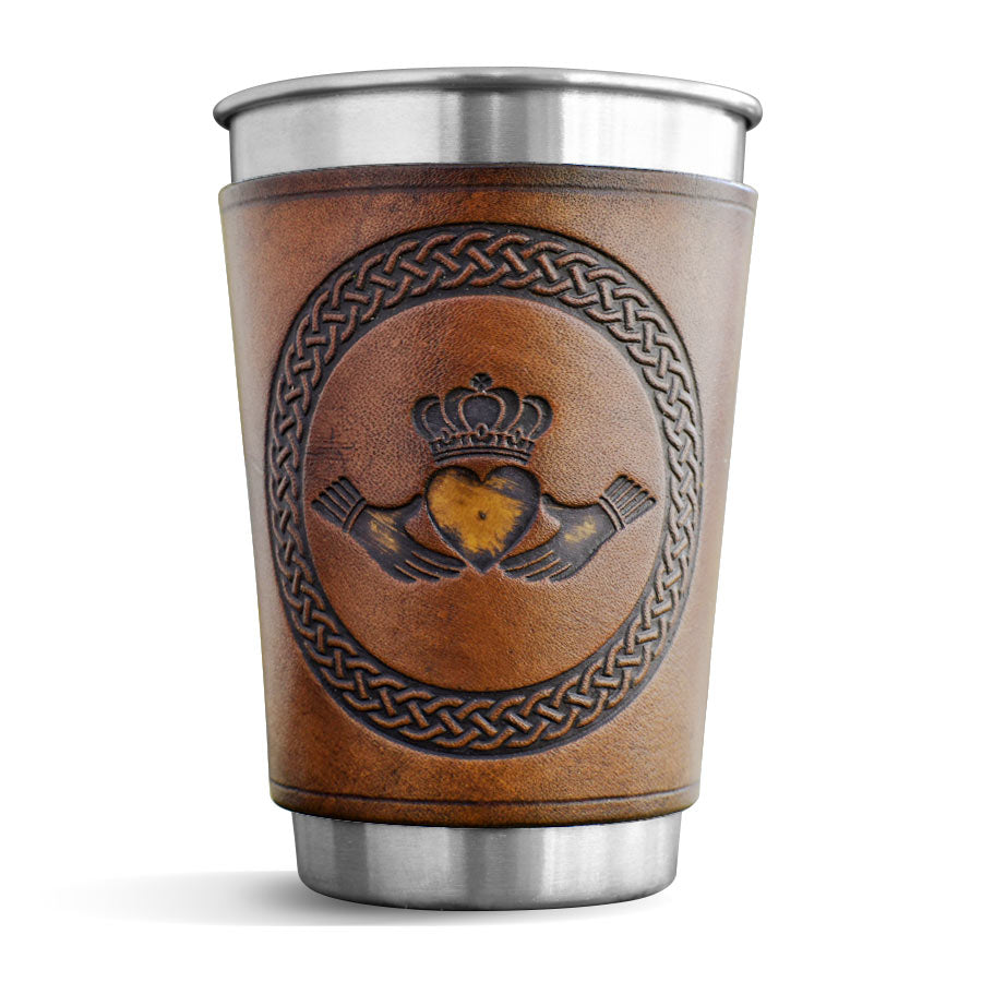 Ly bia bọc da - CLADDAGH